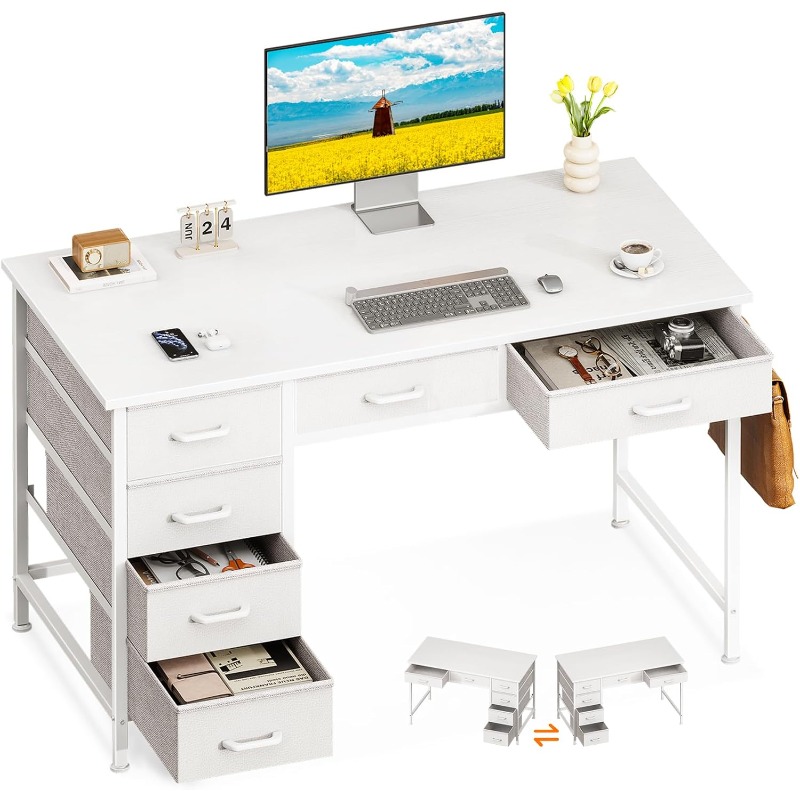 Office Furniture Suppliers - Computer Desk with 6 Drawers, 40