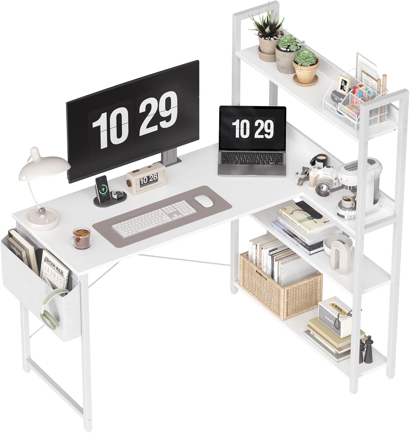 Office Furniture Commercial - 47 Inch Computer Desk with Bookshelf,