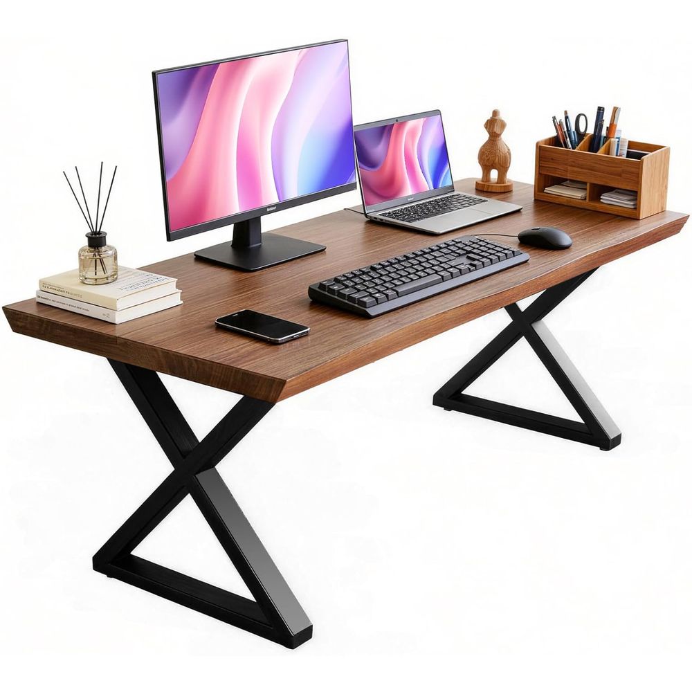 Office Furniture Commercial - Rustic Brown 47 Heavy-Duty Solid Wood
