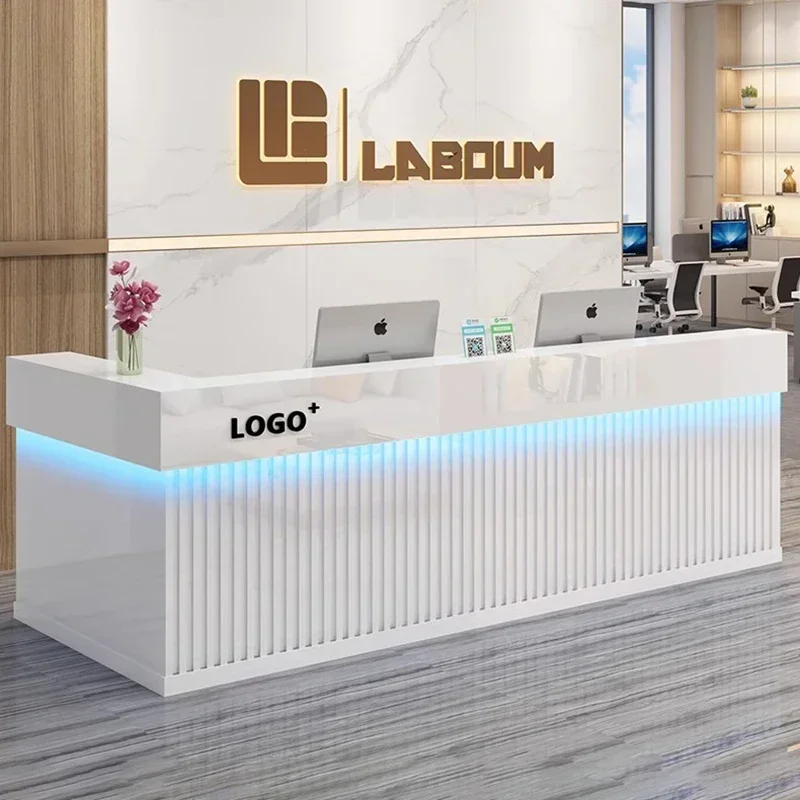 Office Furniture Bali - Aesthetic Modern Reception Desk Luxury Trendy