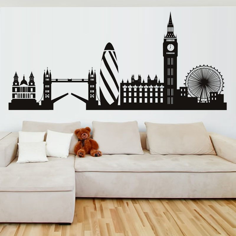 Office Furniture London - London Skyline Wall Sticker City Silhouette