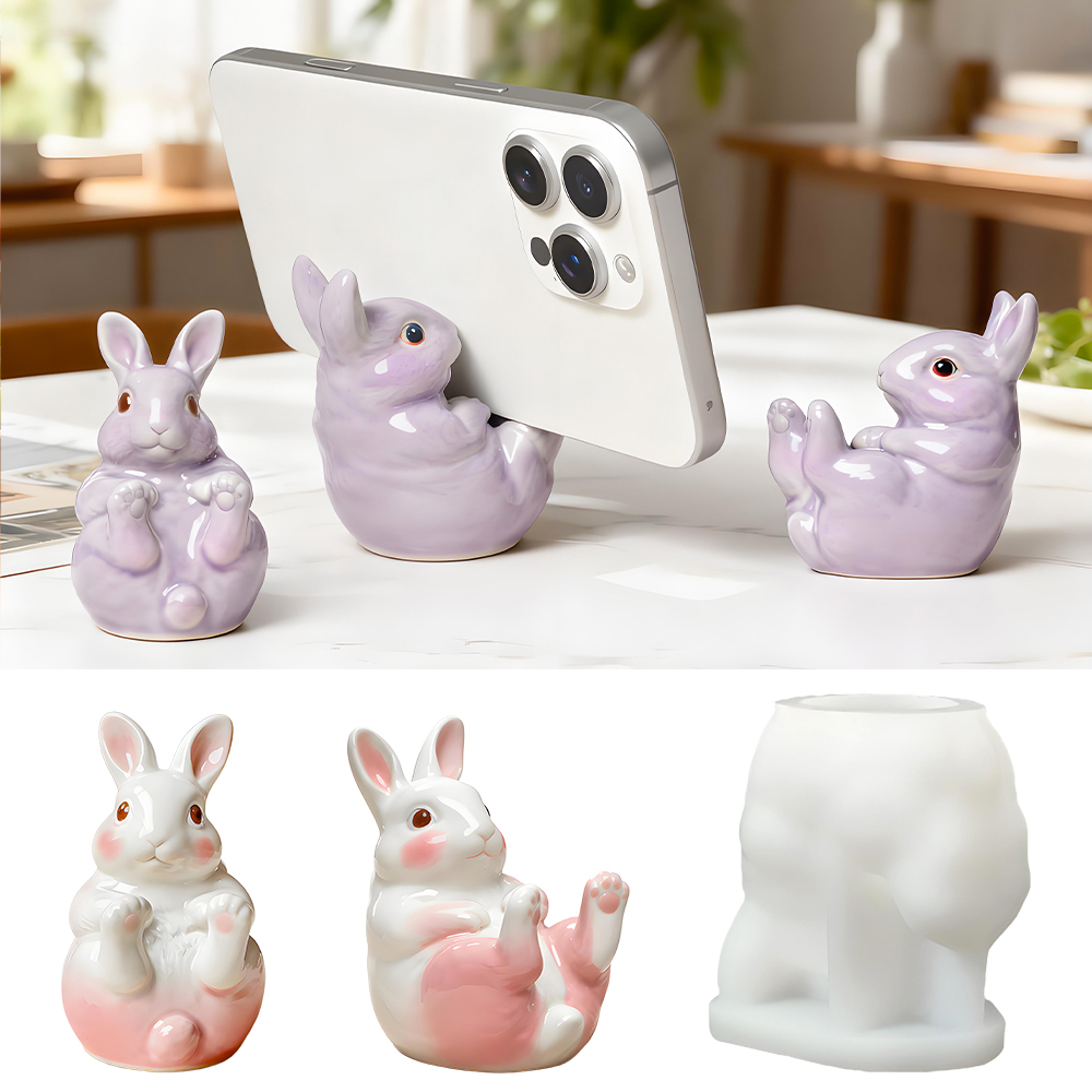 Mobile Pedestal Cabinet - S0284 Cute Bunny Cellphone Stand Formas
