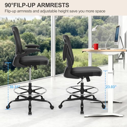 High-Back Mesh Drafting Chair  - Office Furniture Commercial 리뷰 및 가격