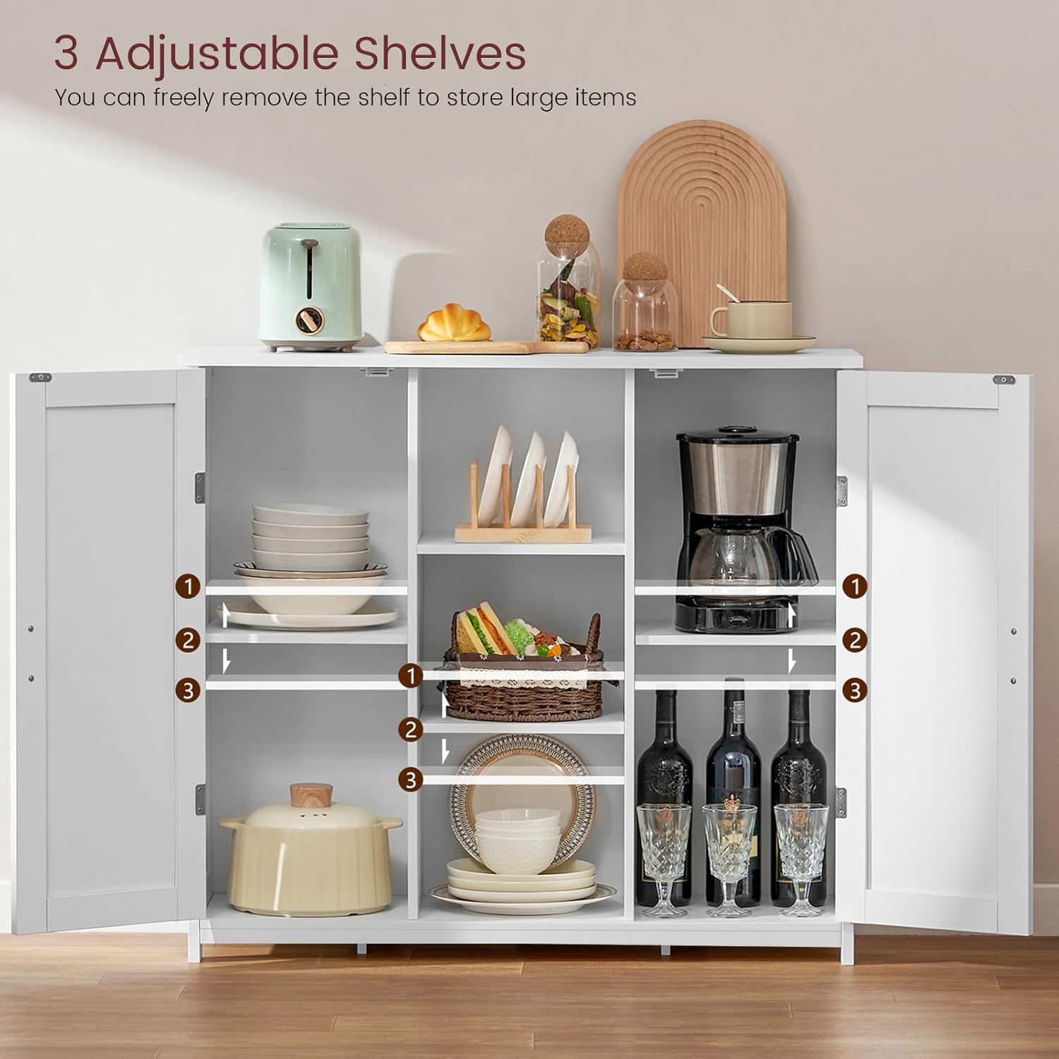 2-Door Storage Cabinet with 4  - Credenza Office Storage 리뷰 및 가격