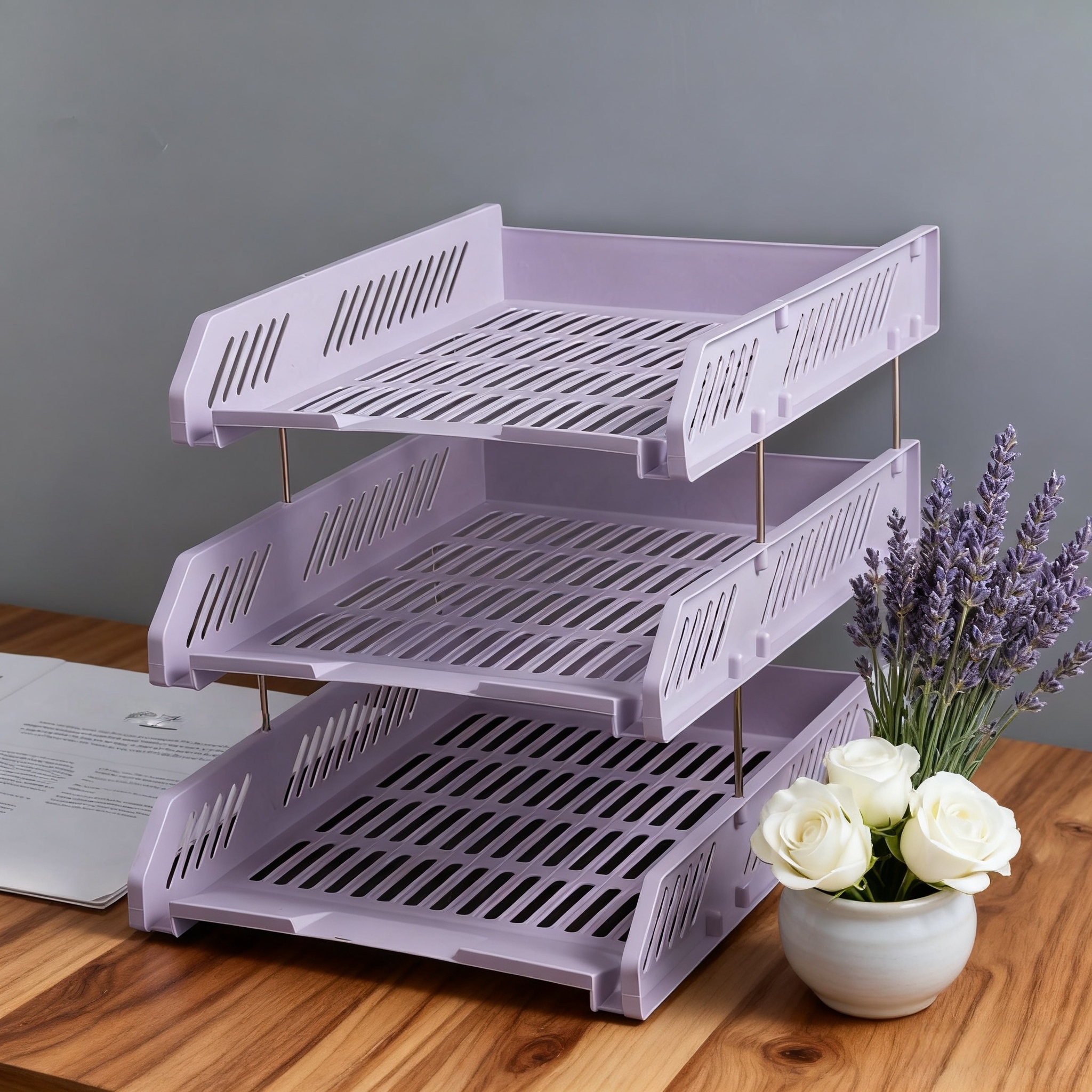 Three-Layer File Rack, Folder  - Desktop Filing Tray 리뷰 및 가격