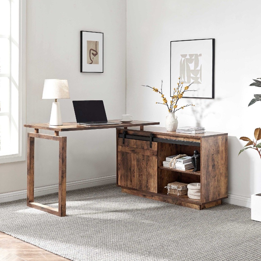 Desk L-shaped Workstation Home - Credenza Office Storage 리뷰 및 가격