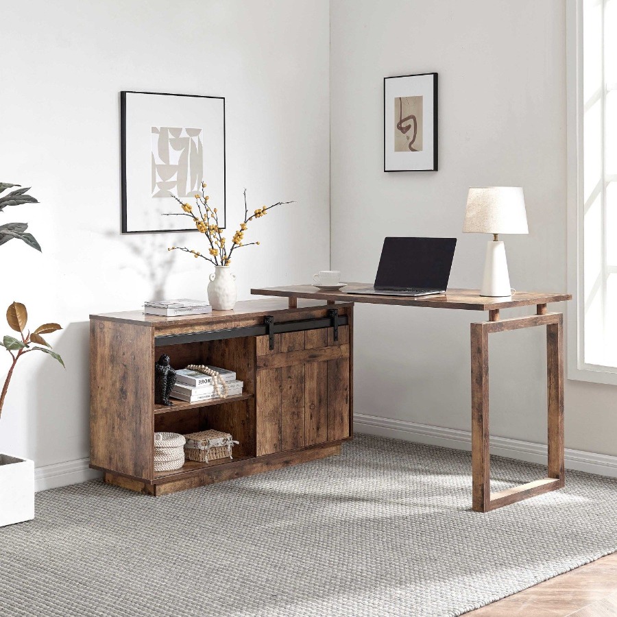 Desk L-shaped Workstation Home - Credenza Office Storage 리뷰 및 가격