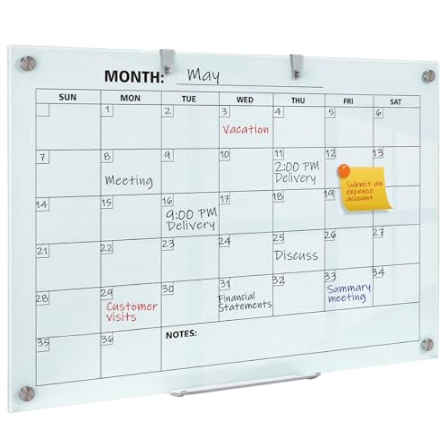 Glass Dry Erase Calendar for W - Magnetic Whiteboard Calendar 리뷰 및 가격