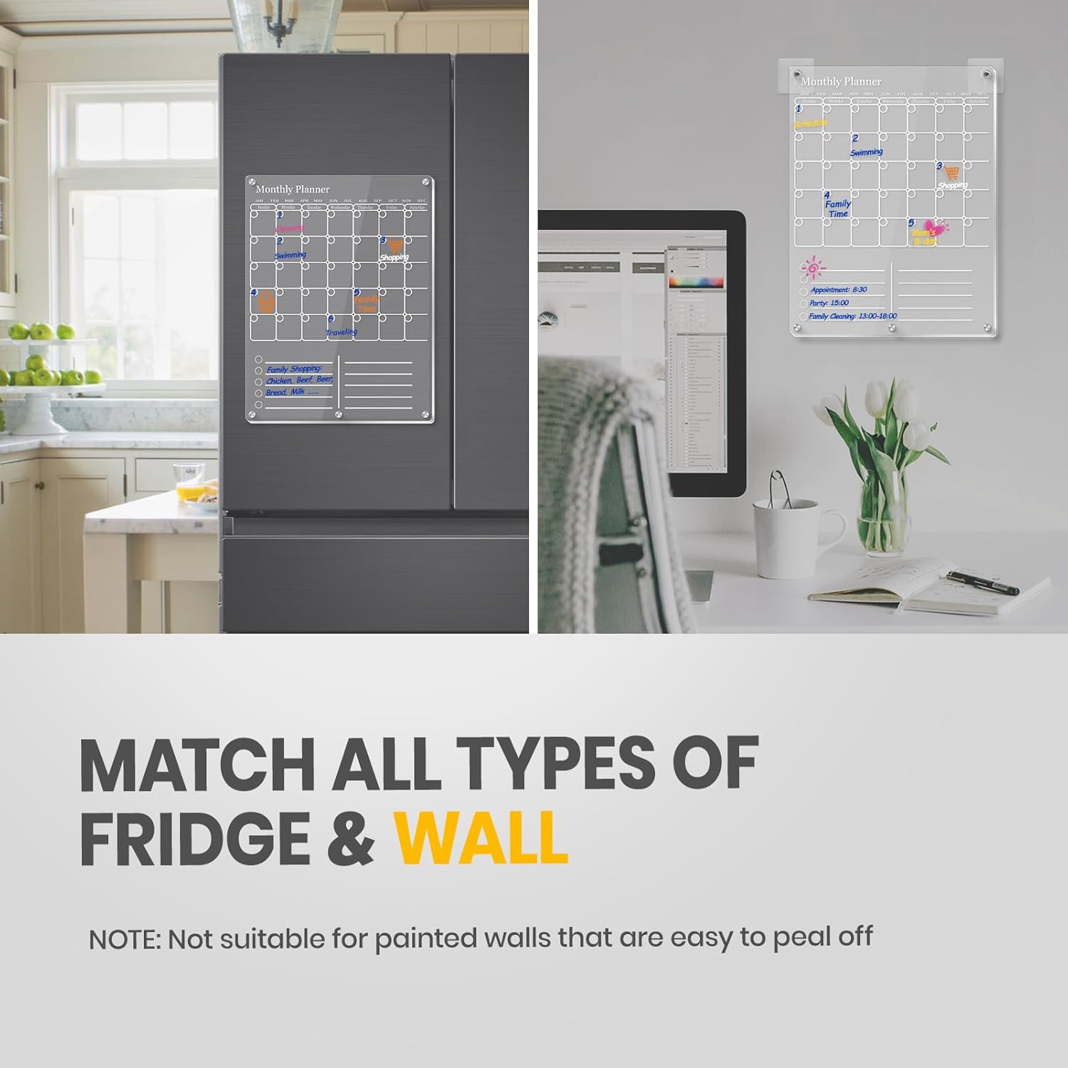 Clear Acrylic Magnetic Fridge  - Magnetic Whiteboard Calendar 리뷰 및 가격