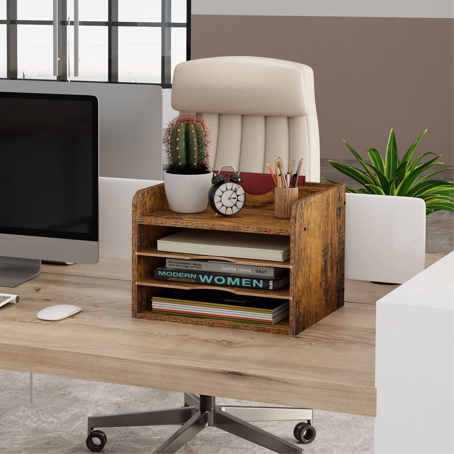 Vintage Wood File Organizer De - Desktop Filing Tray 리뷰 및 가격