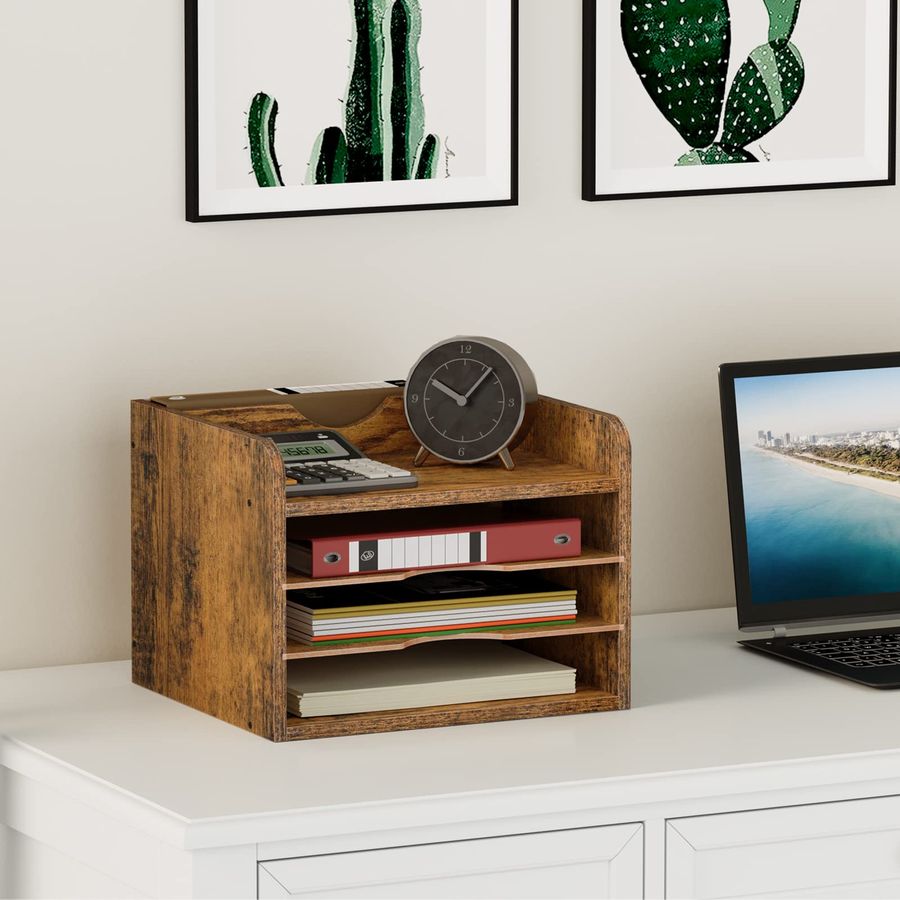 Vintage Wood File Organizer De - Desktop Filing Tray 리뷰 및 가격