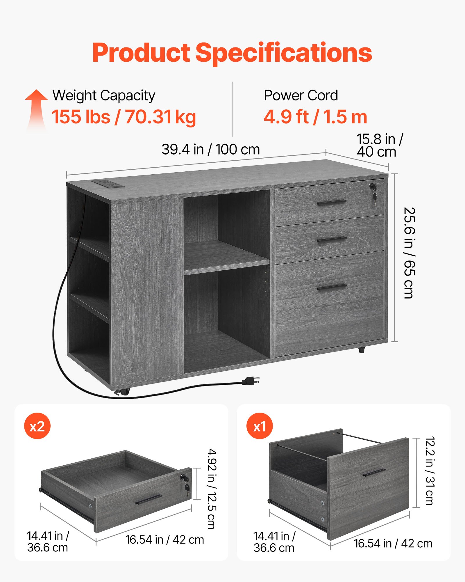 Office Storage Credenza 15.7