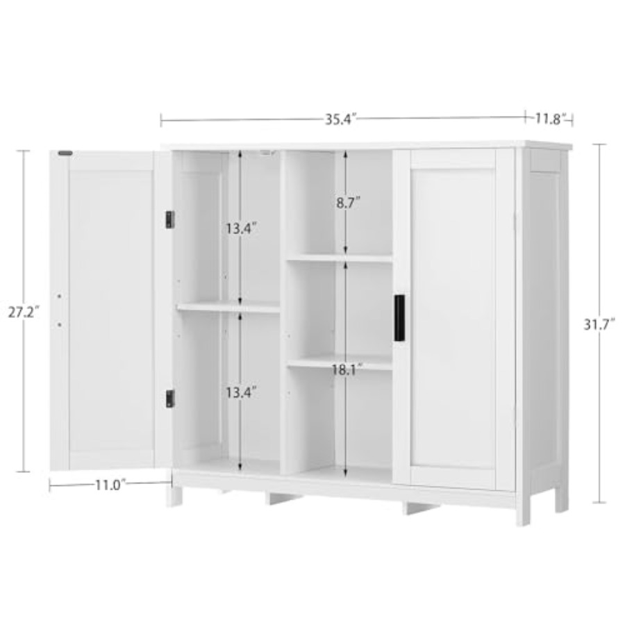 White Storage Cabinet with 2 D - Credenza Office Storage 리뷰 및 가격