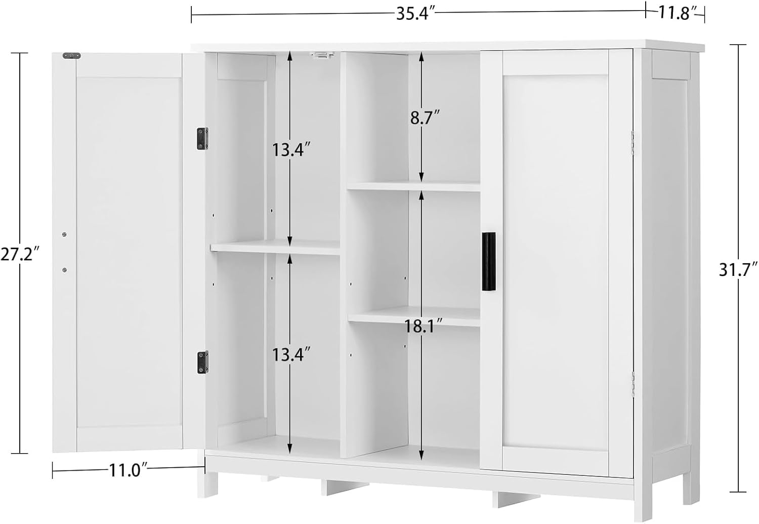 White Storage Cabinet with 2 D - Credenza Office Storage 리뷰 및 가격