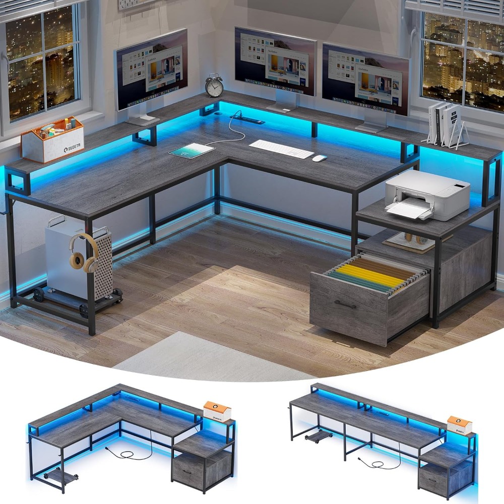 L Shaped Desk, 66
