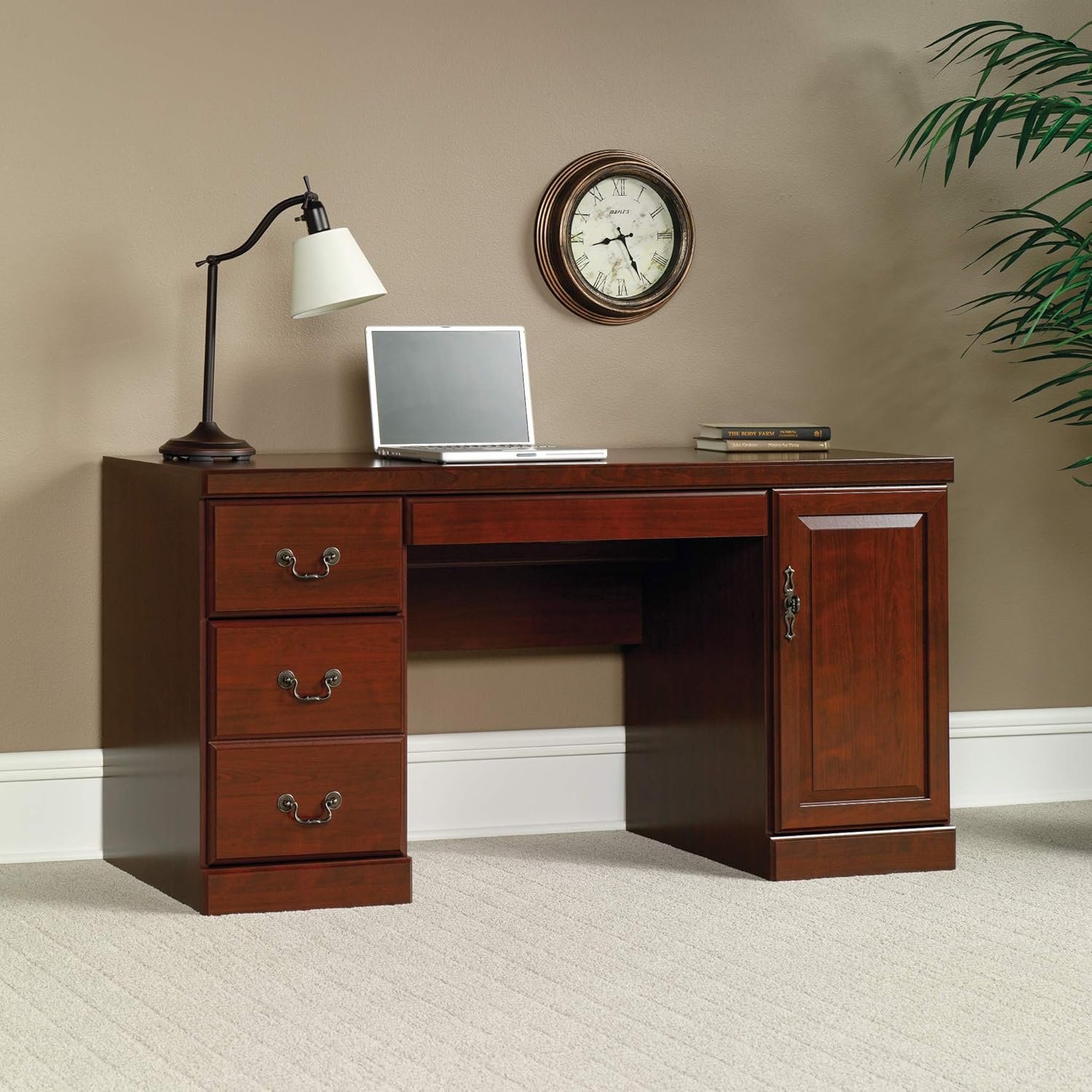 Classic Cherry Computer Creden - Credenza Office Storage 리뷰 및 가격