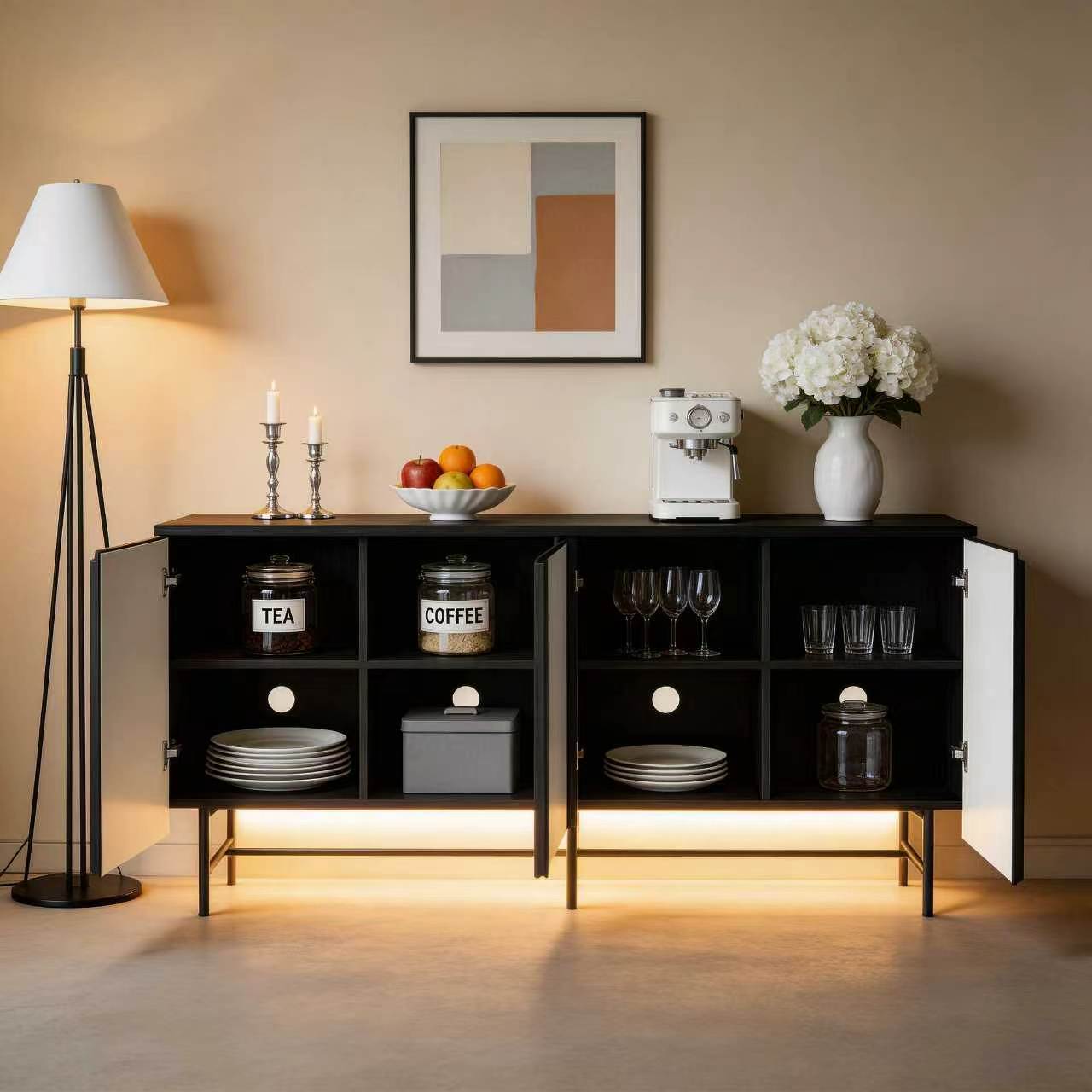 68in Large Fluted Sideboard Ca - Credenza Office Storage 리뷰 및 가격