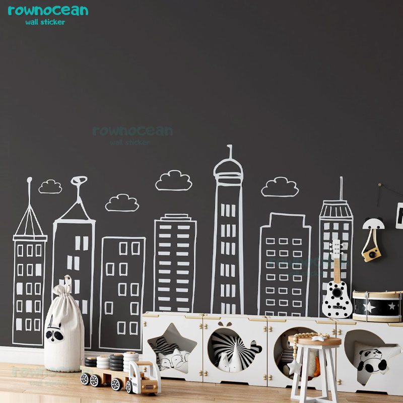 Large Doodled City Skyline Wal - Office Furniture Suppliers 리뷰 및 가격