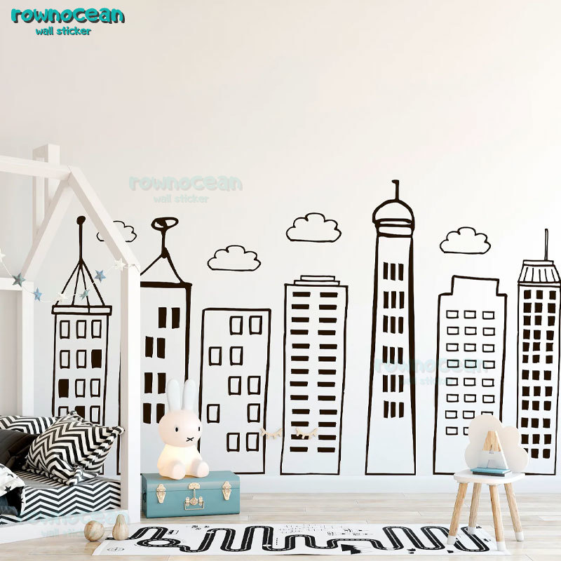 Large Doodled City Skyline Wal - Office Furniture Suppliers 리뷰 및 가격