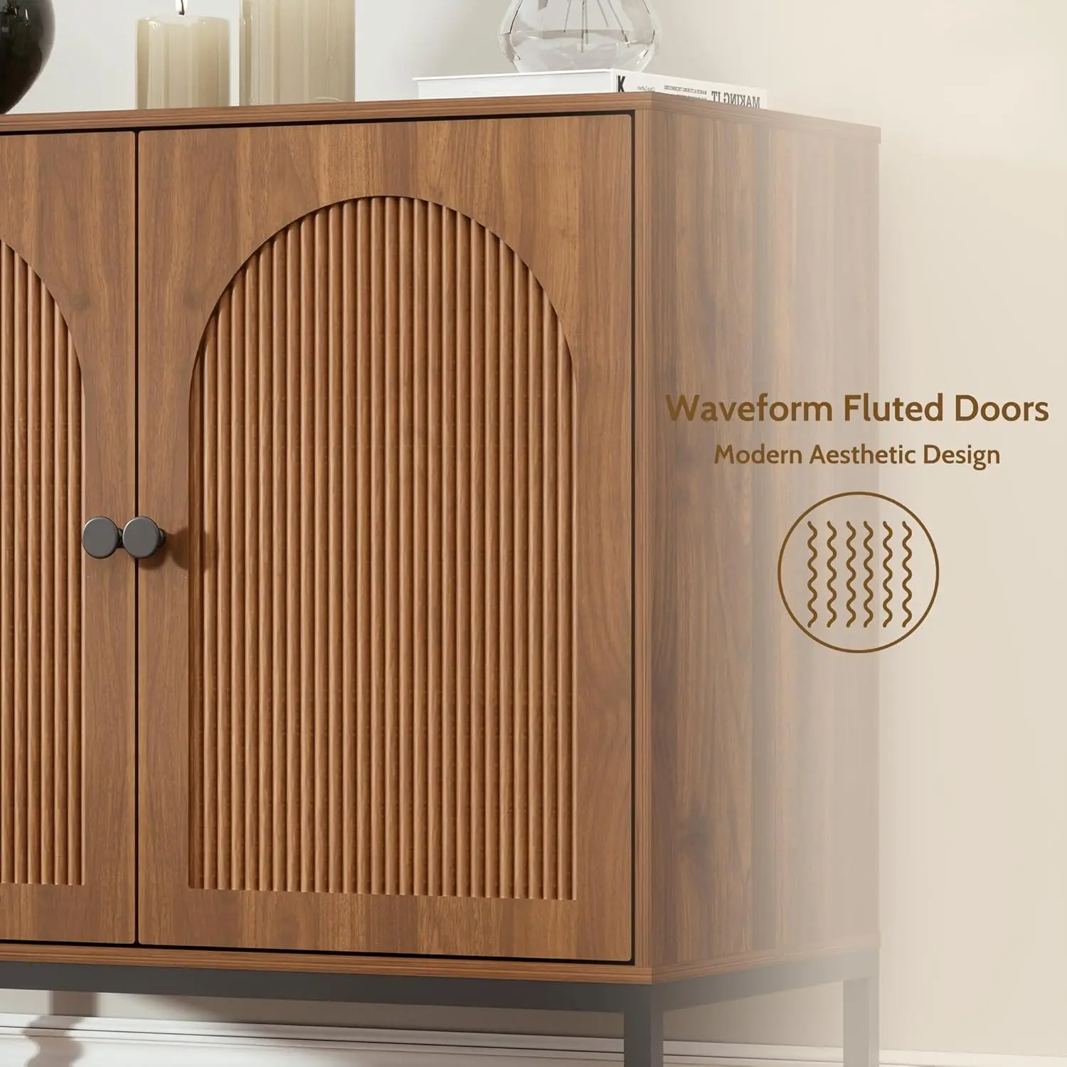 Set Of 3 Walnut Sideboard Cabi - Credenza Office Storage 리뷰 및 가격