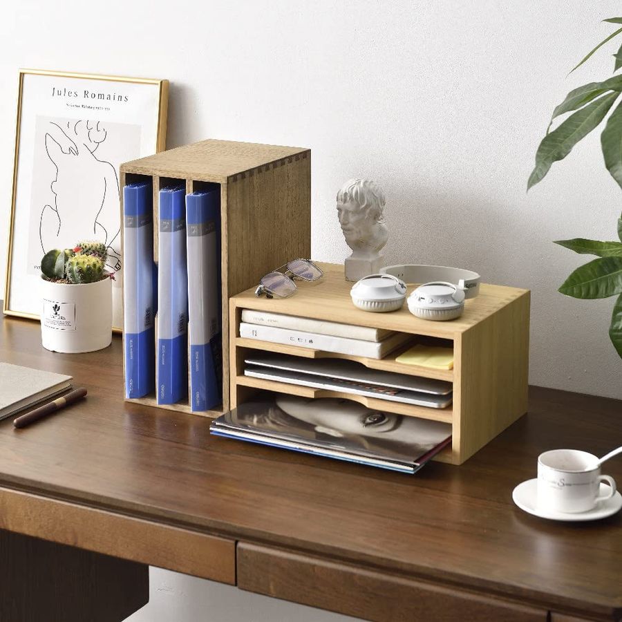 Wooden Desktop Organizer Paper - Desktop Filing Tray 리뷰 및 가격