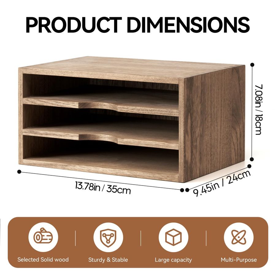 Wooden Desktop Organizer Paper - Desktop Filing Tray 리뷰 및 가격