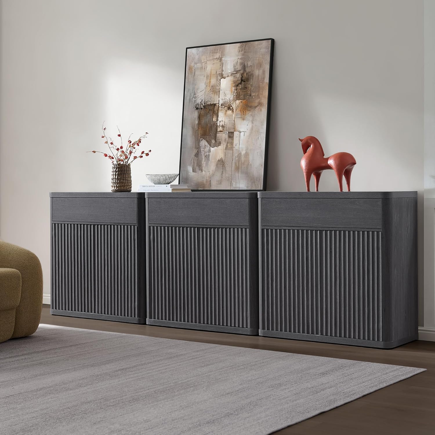Fluted Buffet Cabinet Storage  - Credenza Office Storage 리뷰 및 가격