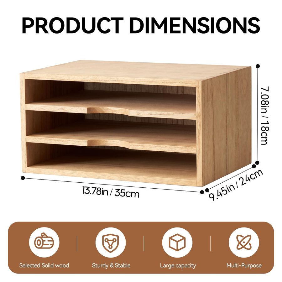 Wooden Desktop Organizer Paper - Desktop Filing Tray 리뷰 및 가격